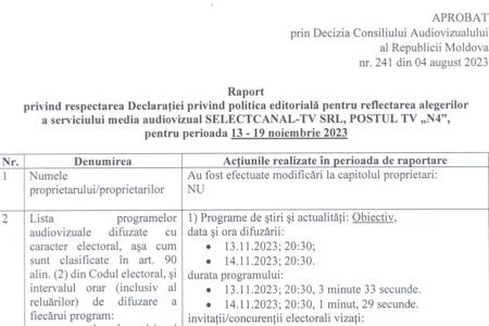 Perioada 13 – 19 noiembrie 2023 Raport-referitor-la-respectarea-Declaratiei-privind-politica-editoriala-pentru-reflectarea-alegerilor